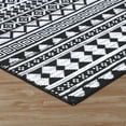 thumbnail image 6 of Assaile 2 x 6 ft Polyester Chenille Dark Black Rectangular Hallway Bathroom Entryway Kitchen Office Foldable Black White Line Printed Modern Washable Area Rug, 6 of 8