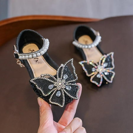 

Summer Bow Pearl Soft Bottom Girls Princess Sandals for 1 2 3 4 5 67 8 9 10 11 12 years old kids
