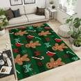 thumbnail image 2 of Christmas Gingerbread Man Area Rugs, Retro Red and Green Plaid Indoor Non-Slip Kids Rugs, Machine Washable Breathable Durable Carpet for Teen Room Home Decor 5'x6', 2 of 6