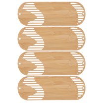 FELTECHELECTR Simple Style Bamboo Bookmark 4Pcs 5.51X1.97X0.08In