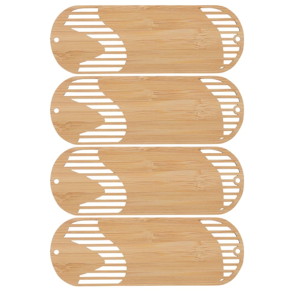 FELTECHELECTR Simple Style Bamboo Bookmark 4Pcs 5.51X1.97X0.08In