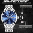 thumbnail image 4 of Reloj LIGE Reloj de moda para hombre deportivo de acero completo azul oscuro, 4 of 5