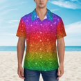 thumbnail image 4 of Bixox Men's Hawaiian Shirts Men's Rainbow Glitter Print Short-Sleeve Shirt-3X-Large, 4 of 8