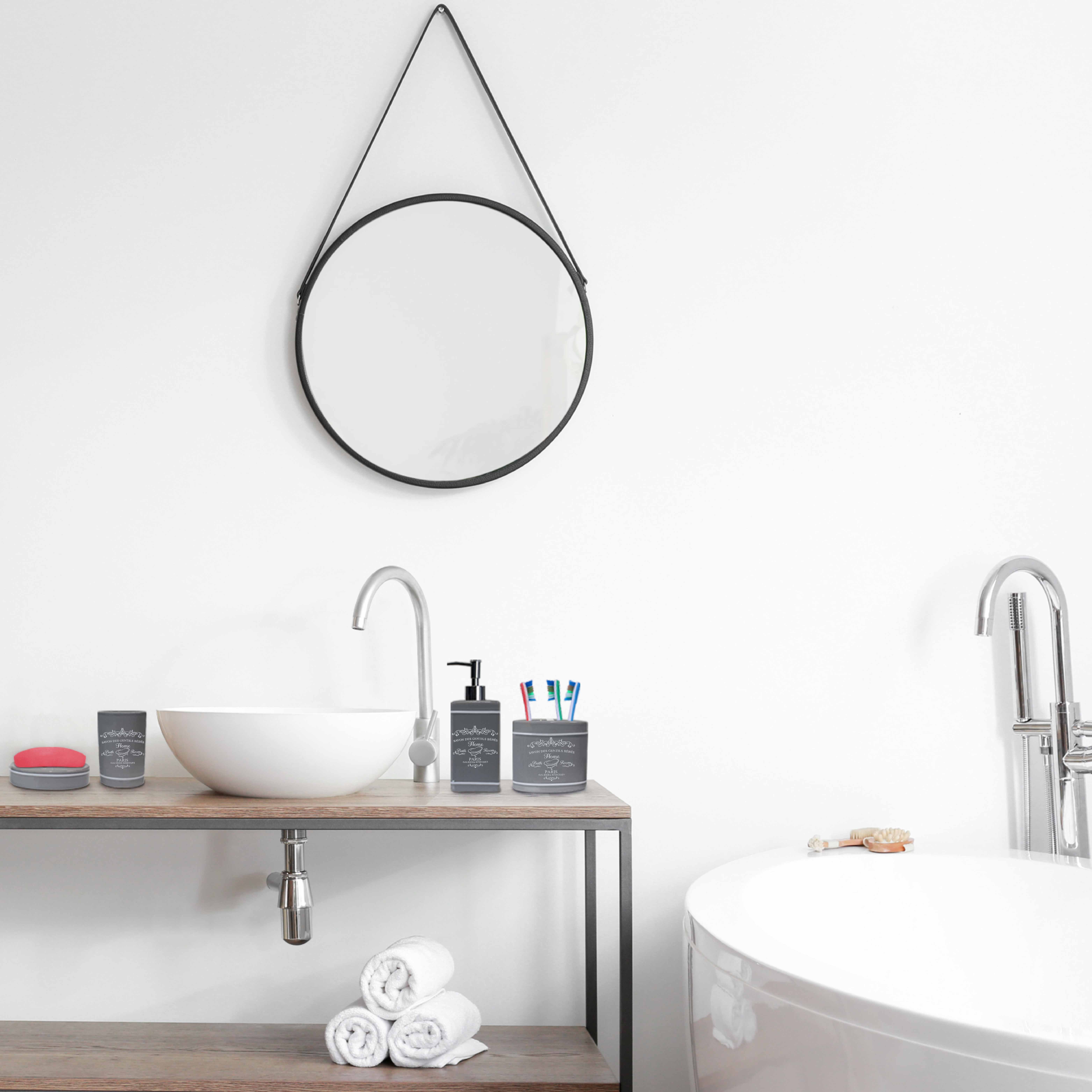 Paris Bathroom Accessory Set Includes Hand Soap Dispenser Toothbrush Holder Soap Dish Blue Donuts 4 Piece Bathroom Accessories Set Tumbler Grey