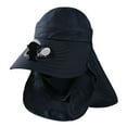 thumbnail image 2 of Summer Detachable Outdoor Anti-Sun Cap Neck Face Flap Wide Brim Hat with Fan, 2 of 8
