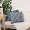 thumbnail image 6 of Unique Bargains Shaggy Plush Throw Pillow Covers Couch Pillow Covers (2 Count) Grey-2 20" x 20", 6 of 6