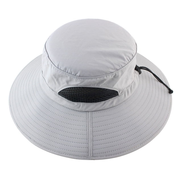 Sombrero para el sol para mujer con malla plegable, sombrero de pescador de ala ancha impermeable, caminata de pesca en la playa de verano