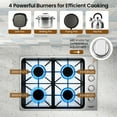 thumbnail image 6 of Costway 30" Gas Cooktop with 4 Sealed Burners ABS Knobs Cast Iron Grates Easy Cleaning, 6 of 10