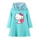 thumbnail image 3 of Vestido con capucha de longitud media para niños de Hello Kitty, vestido de manga larga con estampado de dibujos animados para niñas, ropa para niños, falda acampanada de estilo occidental, 3 of 5