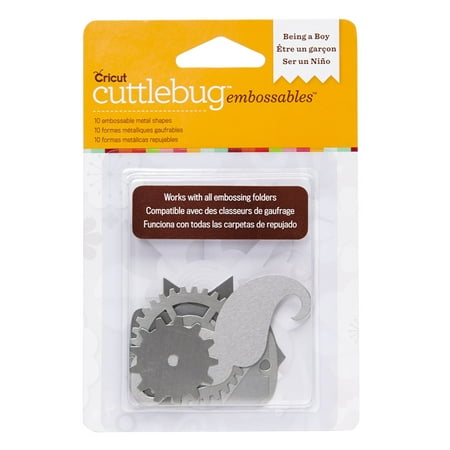 Cricut Embossable Metal Shapes, Being a Boy, Silver, Use with Circuit Cuttlebug machine By