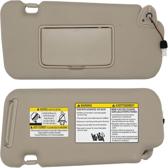 Driver & Passenger Side Sun Visor Fits for Nissan Murano 2009 2010 2011 2012 2013 2014 Replacement Sun Shade # 96401-1AA1B (Beige)
