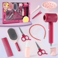 thumbnail image 4 of Kids Barber Play Set Hair Dryer Clipper Pretend Role Play Toys with Storage Box for Girls Toddlers Salon Simulation(A), 4 of 6