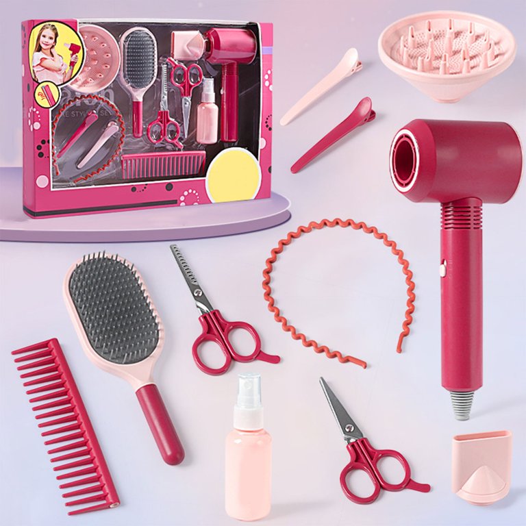 Kids Barber Play Set Hair Dryer Clipper Pretend Role Play Toys