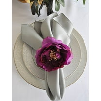 Wedding Linens Inc. (10 pcs) 17" x 17" Polyester Linen Napkins - Silver / Gray