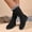 Black, variant on Women's Winter Boots Mid-Calf Zip-Up Faux Fur Trim Insulated Chunky Sole Warm Cozy 36