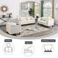thumbnail image 4 of PonLiving 3 Piece Modern Velvet Upholstered Living Room Set with 3-Seater Sofa,Loveseat and Chair, 4 of 8