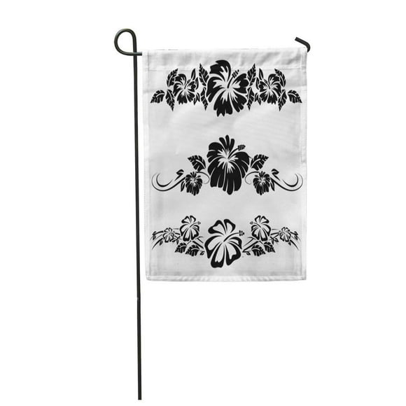 POGLIP Green Hawaii Various Hibiscus Hawaiian Tropical Flowers Tattoo Stencil Garden Flag Decorative Flag House Banner 28x40 inch