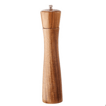 10 Inch Tall Wood Pepper Grinder or Salt Mill Elegant Pepper Mill Wooden with A Adjustable Ceramic Rotor,1 * Grinder,Brown
