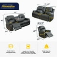 thumbnail image 6 of Lifestyle Furniture Provo 3-Pieces Faux Leather Recliner Sofa Set in Black, 6 of 6