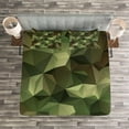 thumbnail image 3 of Ambesonne Sage Quilted Bedspread Set 3 Pcs, Geometric Fractal Camo, Queen Size, Brown and Green, 3 of 3