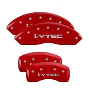 MGP 4 Caliper Covers Engraved Front & Rear MGP Red finish silver ch Fits select: 2006 ACURA 3.2TL, 2004-2005 ACURA TL
