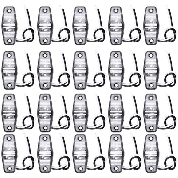 CCIYU 20pcs 2 Diode Amber Universal LED Fender Marker Lamp Kits Clear Lens Waterproof Trailer Automotive Boat Side Marker Lights