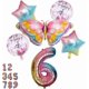 thumbnail image 1 of Butterfly Balloon Birthday Decoration 6 Years Set - Butterfly Balloons, Butterfly Party, Number 6 Balloon Pink Rainbow, Foil Balloon Animals Happy Bir, 1 of 4