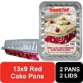 thumbnail image 3 of (3 pack) Handi-Foil Aluminum Red Pan with Lids, 13" x 9", (2 Pack), 3 of 7