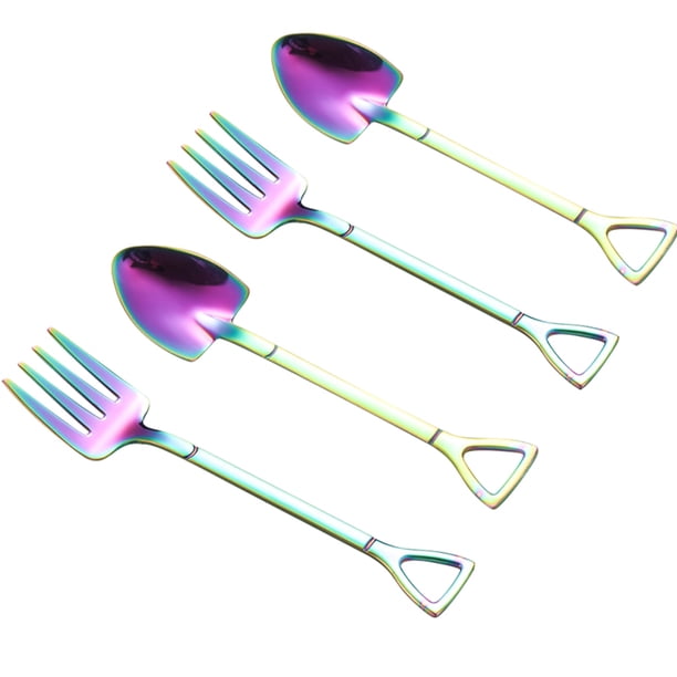 4 piezas de acero inoxidable Scoop Helado Cuchara Exquisito Postre Cuchara Fruit Forks