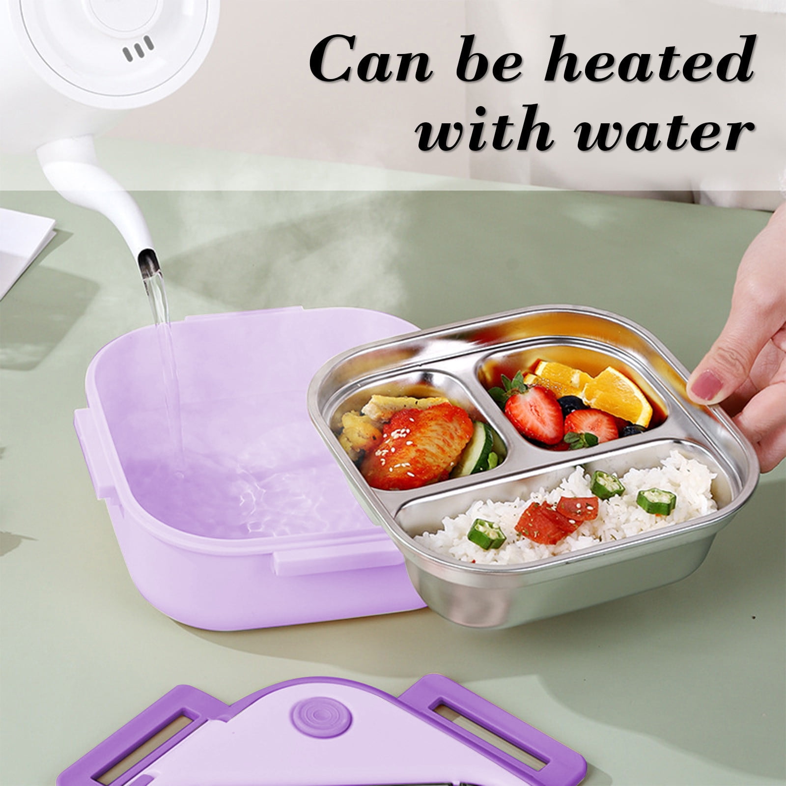 Roiihwy Lunch Box for Adult Women Men Stainless Steel Bento Box with Fork and Spoon, Leak Proof Reusable Meal Prep Lunch Containers, Food Storage Snack Containers for Work Travel
