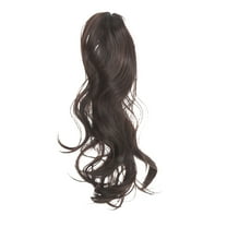 Unique Bargains 1 Pc Inward-curling Wig Hair Clips for Hair Extension 23.62" Length Dark Brown