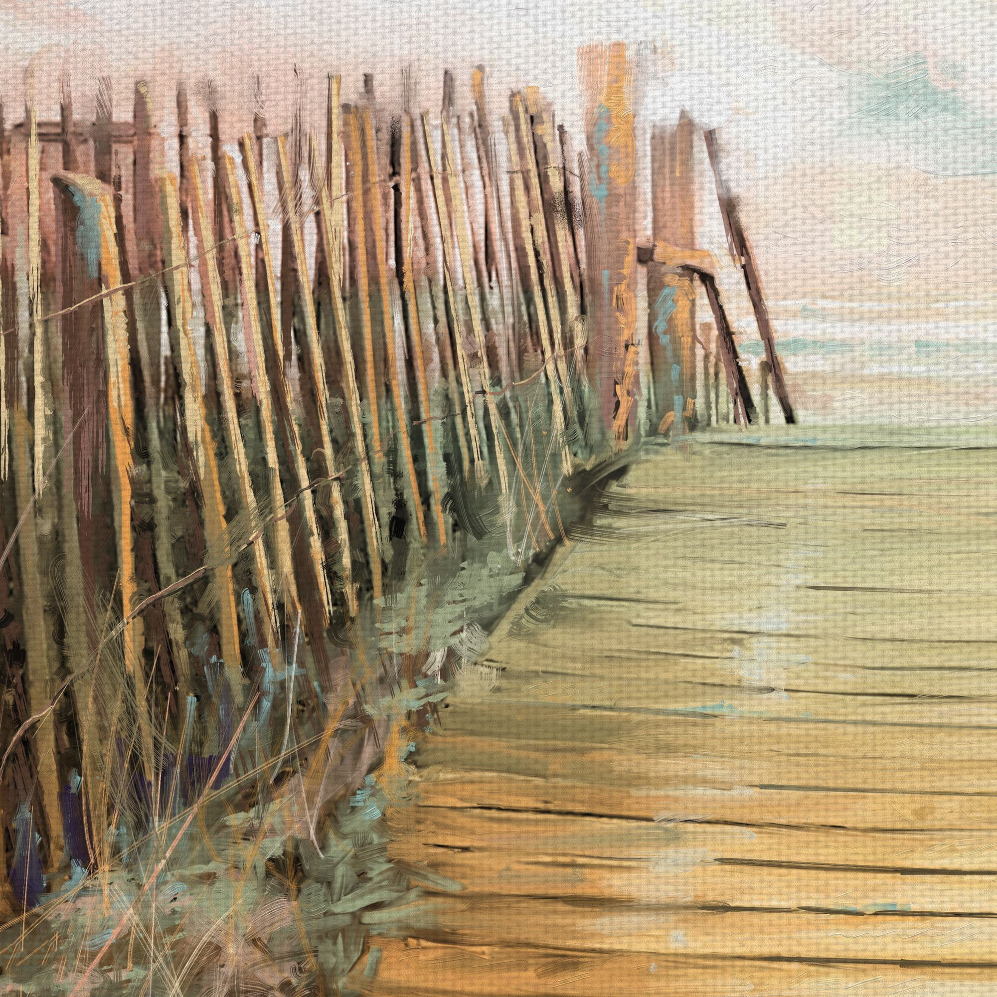 Fine Art Canvas Passage Bridge to the Shore by Studio Arts Canvas Art Print