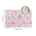 thumbnail image 2 of DouZhe Polyester Placemats Set of 4, Cute Pink Parisian Style Pattern Heat Resistant Place Mats for Dining Table, 12" x 18", 2 of 7
