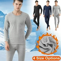 Mens Thermal Underwear Set, iMounTEK Fleece Long Johns Top Bottom for Men Cold Winter, Grey M