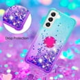 thumbnail image 5 of Clear Case for Samsung Galaxy S23 with Kickstand for Girls Women, Liquid Glitter Sparkle Bling Cute Case Gradient Quicksand Cover for Samsung Galaxy S23 JB Bluish Violet, 5 of 14