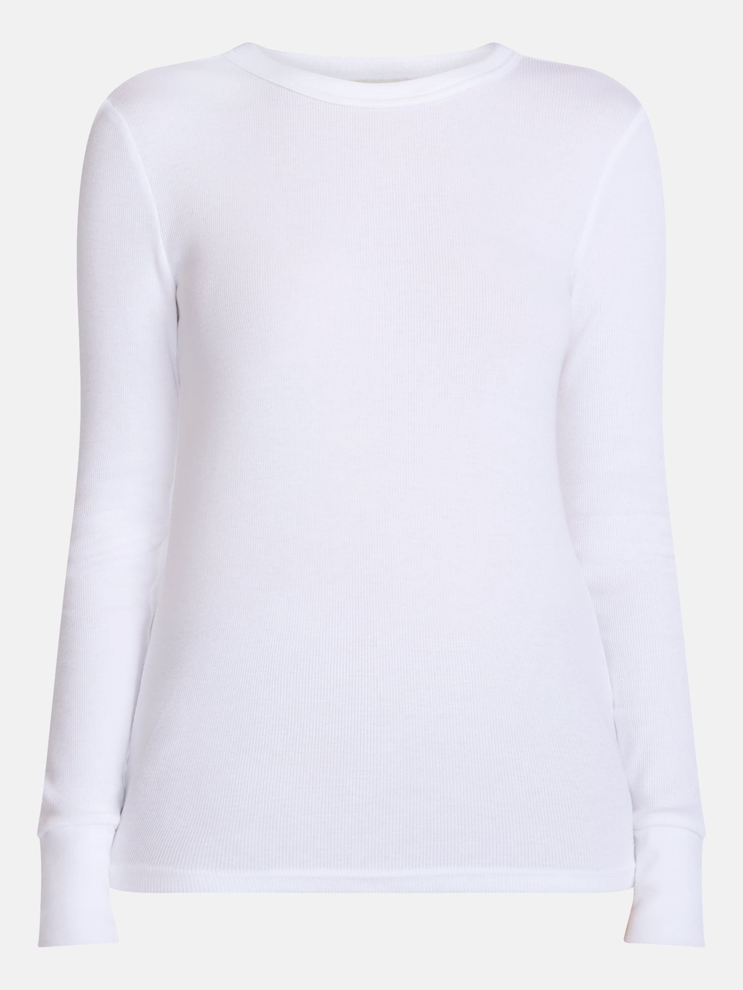 Scenario Women's and Women's Plus Rib Tee with Long Sleeves, Sizes XS-4X