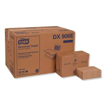 Tork Xpressnap Interfold Dispenser Napkins  2-Ply  Bag-Pack  13 x 8.5  Natural  500/Carton -TRKDX906E