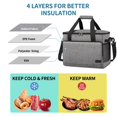 thumbnail image 2 of Insulated Lunch Bag for Men /Women Leakproof Lunch Box Freezable Lunch Organizer Reusable,Grey 30L, 2 of 6