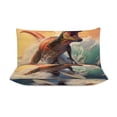 thumbnail image 4 of Dinosaurs Surfing Bedding Sets Twin Duvet Cover 3 Piece Cute Bed Set for Boys Girls Kid, 4 of 6