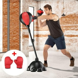 9Round Adjustable Reflex Punching Bag 63 Inch Black Freestanding