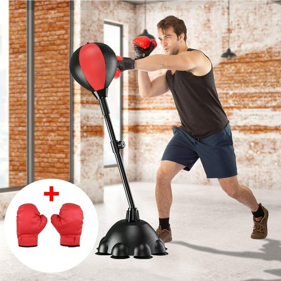 TIANLAIMEI Punching Bag with Adjustable Stand and Gloves Set, Freestanding Reflex Boxing Bag Speed Training