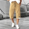 thumbnail image 2 of ZVNAΖH Men's Baggy Capri Pants Plus Size Below Knee Casual 3/4 Shorts Big and Tall Summer Drawstring Pants with Pockets, M-8XL, 2 of 9