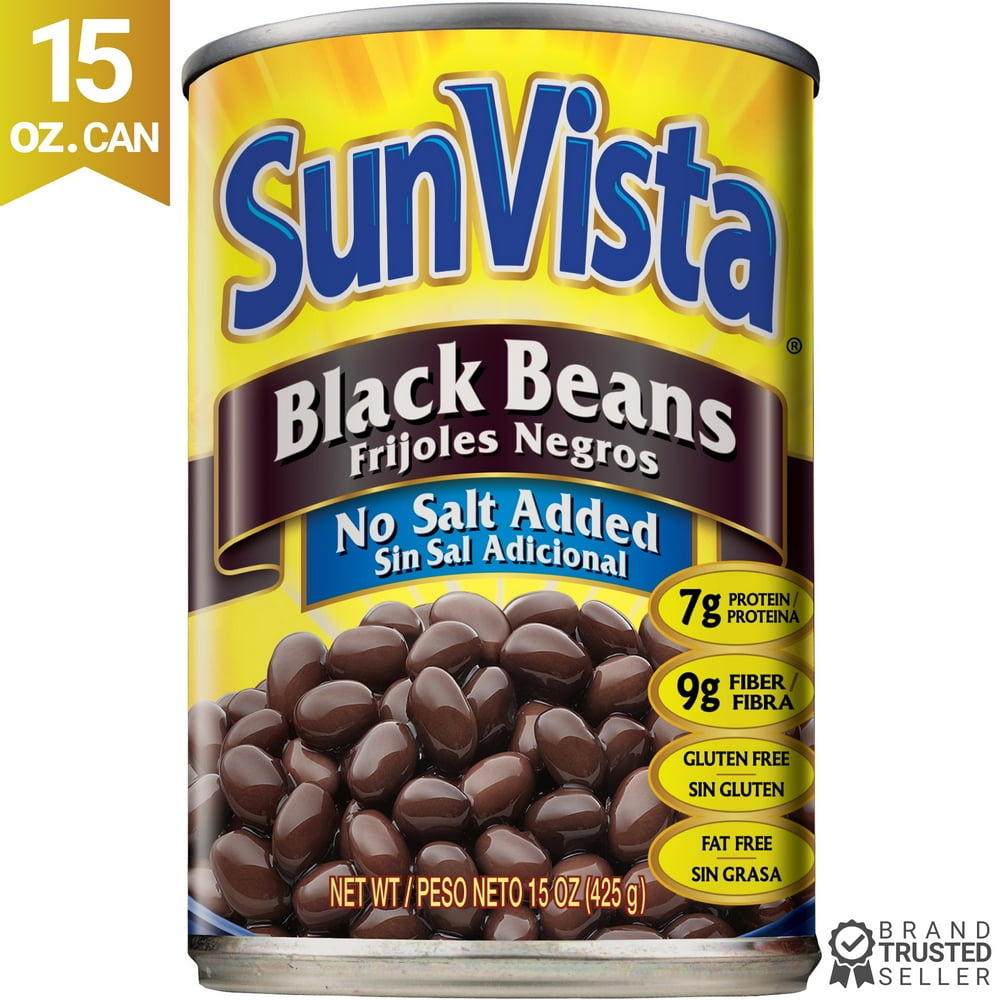 SunVista Black Beans No Salt 15 Oz. Can