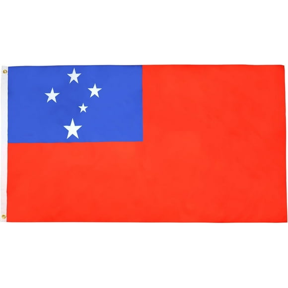 2024 Paris Olympics Samoa Flag - 3x5 Ft - 100D Polyester Samoan Banner with Two Metal Grommets - Fade Resistant - Vivid Colors - 3' x 5' Feet - 150x90 Cm_Special Gift