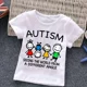 thumbnail image 3 of Camiseta blanca de algodón para niños y niñas con autismo, camisetas con dibujos de rompecabezas, ropa bonita de verano, camisetas de dinosaurios para niños pequeños, disfraces para niños, 3 of 5