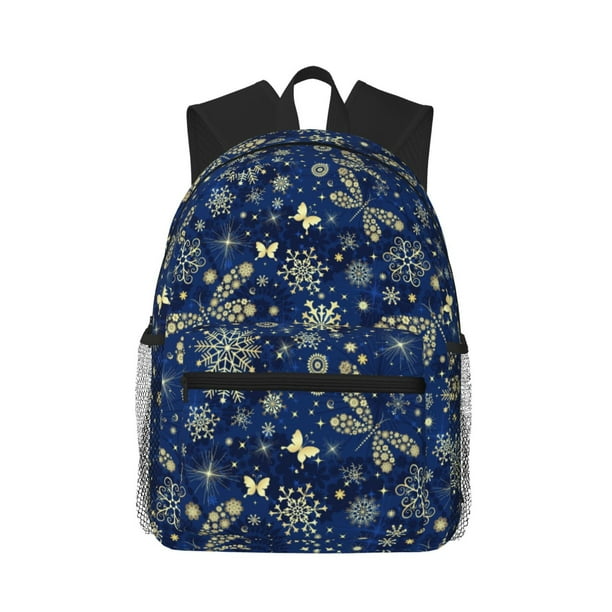 Easygdp Dark Blue Christmas Mochila Casual para Portátil, Mochila para Escuela, Viajes, Negocios