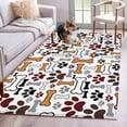 thumbnail image 3 of 3x5 Washable Area Rug, Dog Claws Bones Non-Slip Rectangle Rug for Living Room Bedroom, Cartoon Animal Cute Indoor Low Pile Floor Mat for Home Decor, 3 of 9