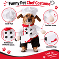 thumbnail image 5 of Pet Chef Costume for Dogs and Cats Halloween Dress Up Outfit with Hat Padded Arms Knife Prop Jumpsuit Apparel ,L, 5 of 5