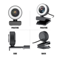 thumbnail image 5 of 1080P webcam with microphone and ring light Full HD, 5 of 5