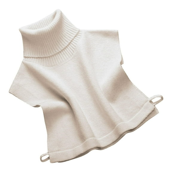 TODOZO Fake Turtleneck Detachable Collars Set Half Top Mock Blouse Collar for Women Men Turtleneck Dickey Crop Sweater Vest Sleeveless High Neck Solid Loose Fit Knitted Causal Jumper Top Streetwear